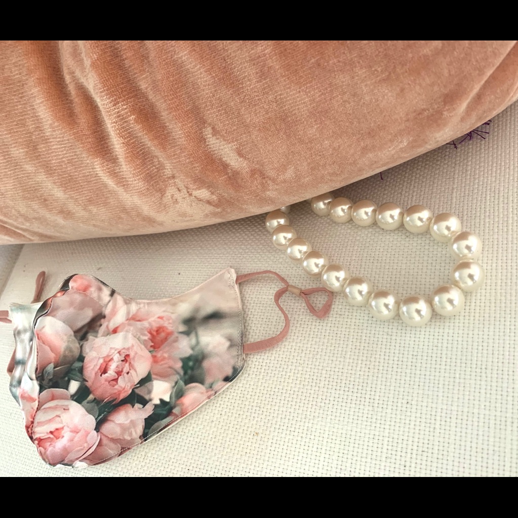 Satin Peonies Face Mask